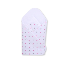 Babynest with stiffenig- White with Gray-pink stars