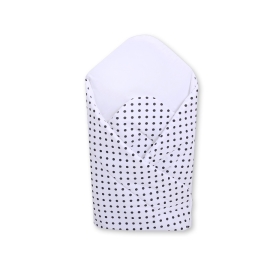 Babynest with stiffening- Hanging Hearts black dots on white