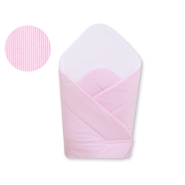 Babynest with stiffening- Hanging Hearts pink stripes