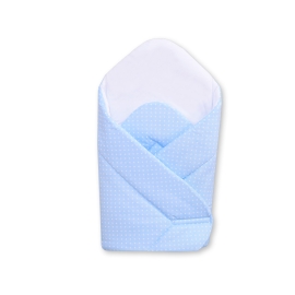 Babynest with stiffening- Hanging Hearts white dots on blue
