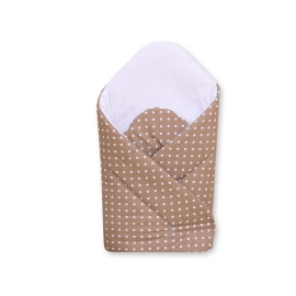Babynest with stiffening- Hanging Hearts white dots on brown