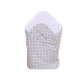 Babynest with stiffening- Hanging Hearts white dots on Gray