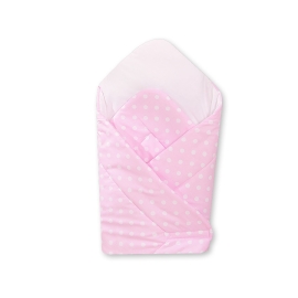 Babynest with stiffening- Hanging Hearts white dots on pink