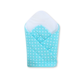Babynest with stiffening- Hanging Hearts white dots on turquoise