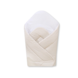Babynest with stiffening- Hanging Hearts white polka dots on beige