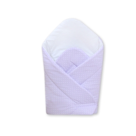 Babynest with stiffening- Hanging Hearts white polka dots on lilac