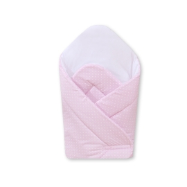 Babynest with stiffening- Hanging Hearts white polka dots on pink
