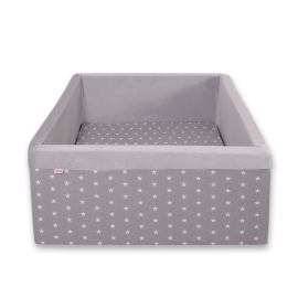 Ball-pit Dry Pool minky without balls - gray stars