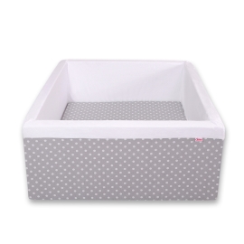 Ball-pit Dry Pool  minky without balls - white dots on Gray
