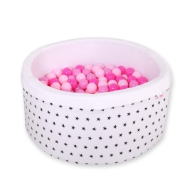 Ball-pit minky Dry Pool with balls 200pcs - black Stars