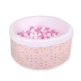 Ball-pit minky with balls 200pcs - ballerinas pink