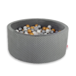 Ball-pit minky with balls 200pcs- dark gray