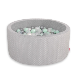 Ball-pit minky with balls 200pcs- gray