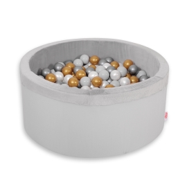 Ball-pit minky with balls 200pcs - gray