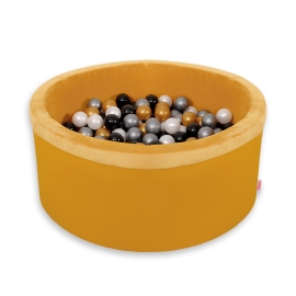 Ball-pit minky with balls 200pcs - honig gelb