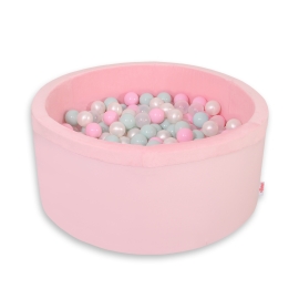 Ball-pit minky with balls 200pcs - pink