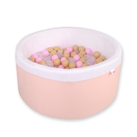 Ball-pit minky with balls 200pcs - powder pink