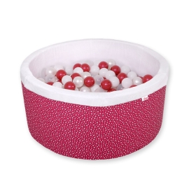 Ball-pit minky with balls 200pcs- wine red stars