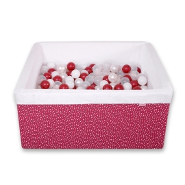 Ball-pit minky with balls 200pcs - wine red stars