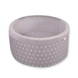 Ball-pit minky without balls Dry Pool - gray stars