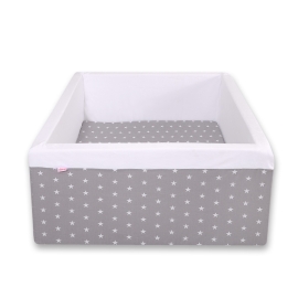 Ball-pit minky without balls - gray stars