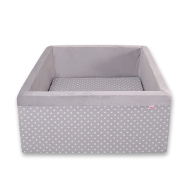 Ball-pit minky without balls - white dots on Gray