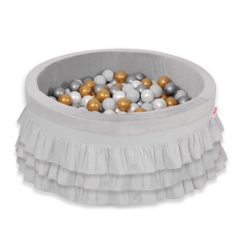 Ball-pit with frills with balls 200pcs - gray