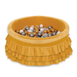 Ball-pit with frills with balls 200pcs - honey yellow