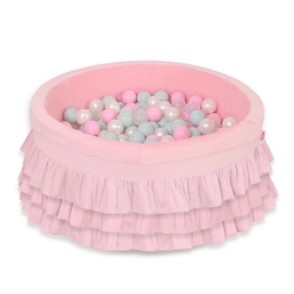 Ball-pit with frills with balls 200pcs - pink