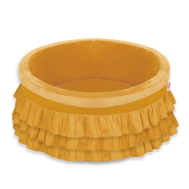 Ball-pit with frills without balls - honey yellow