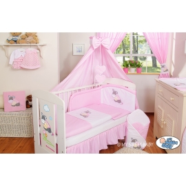 Bedding set 11-pcs with canopy- Donkey Luca pink