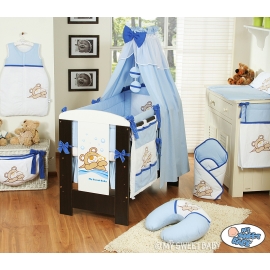 Bedding set 11-pcs with canopy (L60)- Teddy Bear Barnaba blau