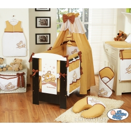 Bedding set 11-pcs with canopy (L60)- Teddy Bear Barnaba brown