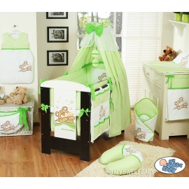 Bedding set 11-pcs with canopy (L60)- Teddy Bear Barnaba green