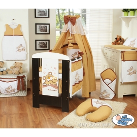 Bedding set 11-pcs with canopy (S60)- Teddy Bear Barnaba brown