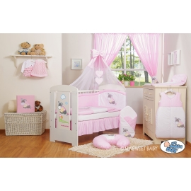 Bedding set 11-pcs with mosquito-net- Donkey Luca pink