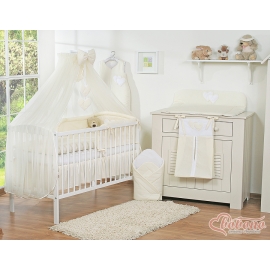Bedding set 11-pcs with mosquito-net- Hanging Hearts cream