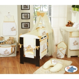 Bedding set 11-pcs with mosquito-net (L60)- Teddy Bear Barnaba cream