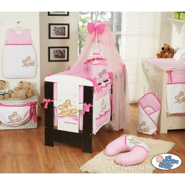 Bedding set 11-pcs with mosquito-net (L60)- Teddy Bear Barnaba pink