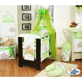 Bedding set 11-pcs with mosquito-net (S60)- Teddy Bear Barnaba green