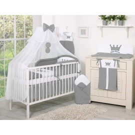 Bedding set 11pcs- Little Prince/Princess anthracite
