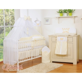 Bedding set 11pcs with mosquito-net- Little Prince/Princess cream