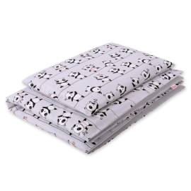 Bedding set 2pcs 140x200 Junior - panda gray