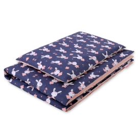 Bedding set 2pcs 140x200 Junior -rabbits navy blue