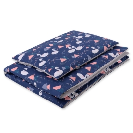 Bedding set 2pcs 140x200 Junior - Swans navy blue