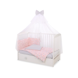 Bedding set 5-pcs bumper cases mosquito-net - ballerinas pink