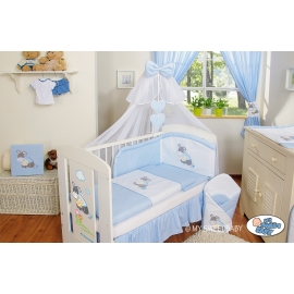 Bedding set 5-pcs bumper cases mosquito-net- Carlo- Donkey Luca blue