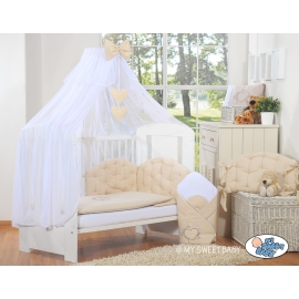 Bedding set 5-pcs bumper cases mosquito-net- Chic beige