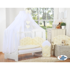Bedding set 5-pcs bumper cases mosquito-net- Chic cream