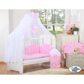 Bedding set 5-pcs bumper cases mosquito-net- Chic light pink